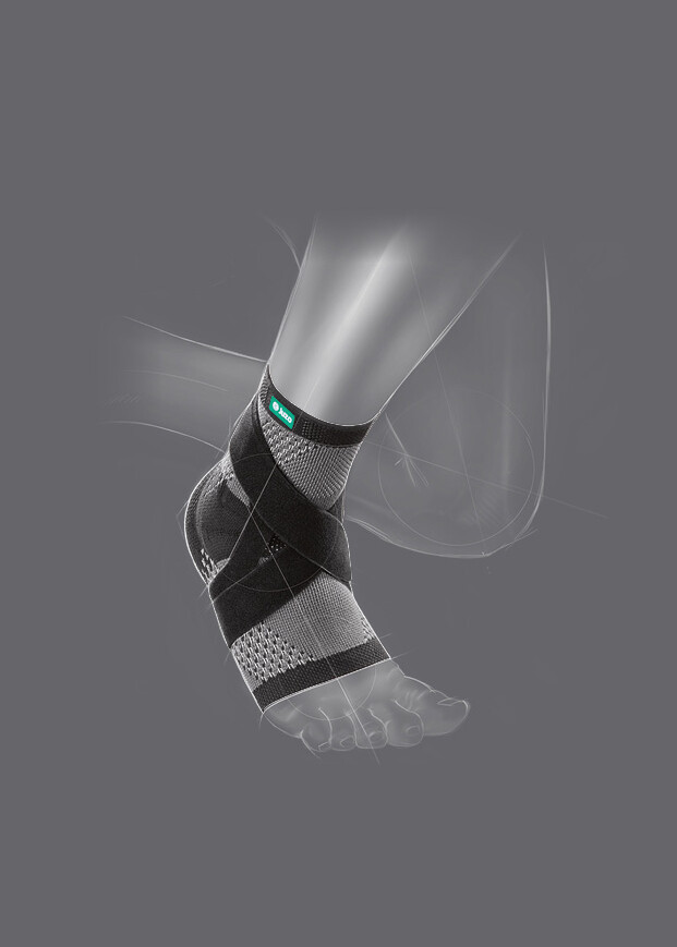 JuzoFlex Malleo Xtra Strong Sprunggelenkbandage Zeichnung der JuzoFlex Malleo Xtra Strong Sprunggelenkbandage